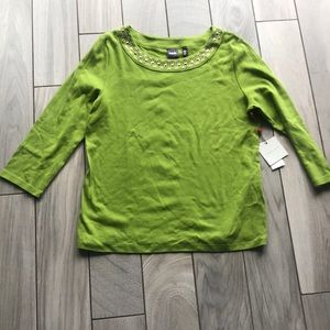 NWT Rafaella xl green 3/4 sleeve soft top